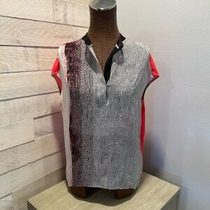 Elie Tahari Blouse/Tunic color block in silk with bra strap attachements